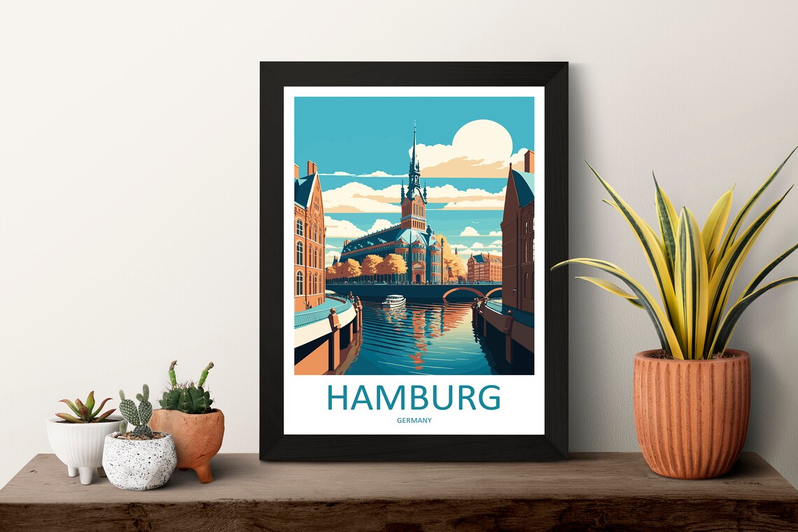 Hamburg Travel Poster, Germany Wall Art Print - Image 3