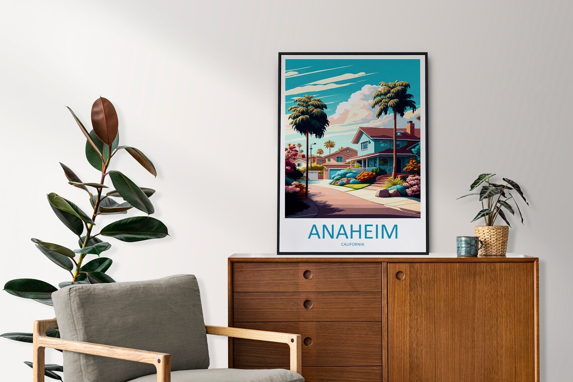 Anaheim Travel Print Wall Art Anaheim Wall Hanging Home Dcor Anaheim Gift Art Lovers California Art Lover Gift California Travel Gift - Image 2