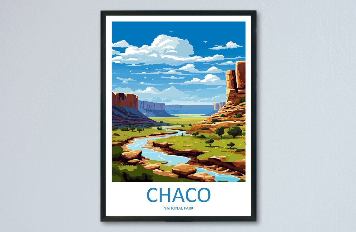 Chaco National Park Travel Poster, National Park Decor