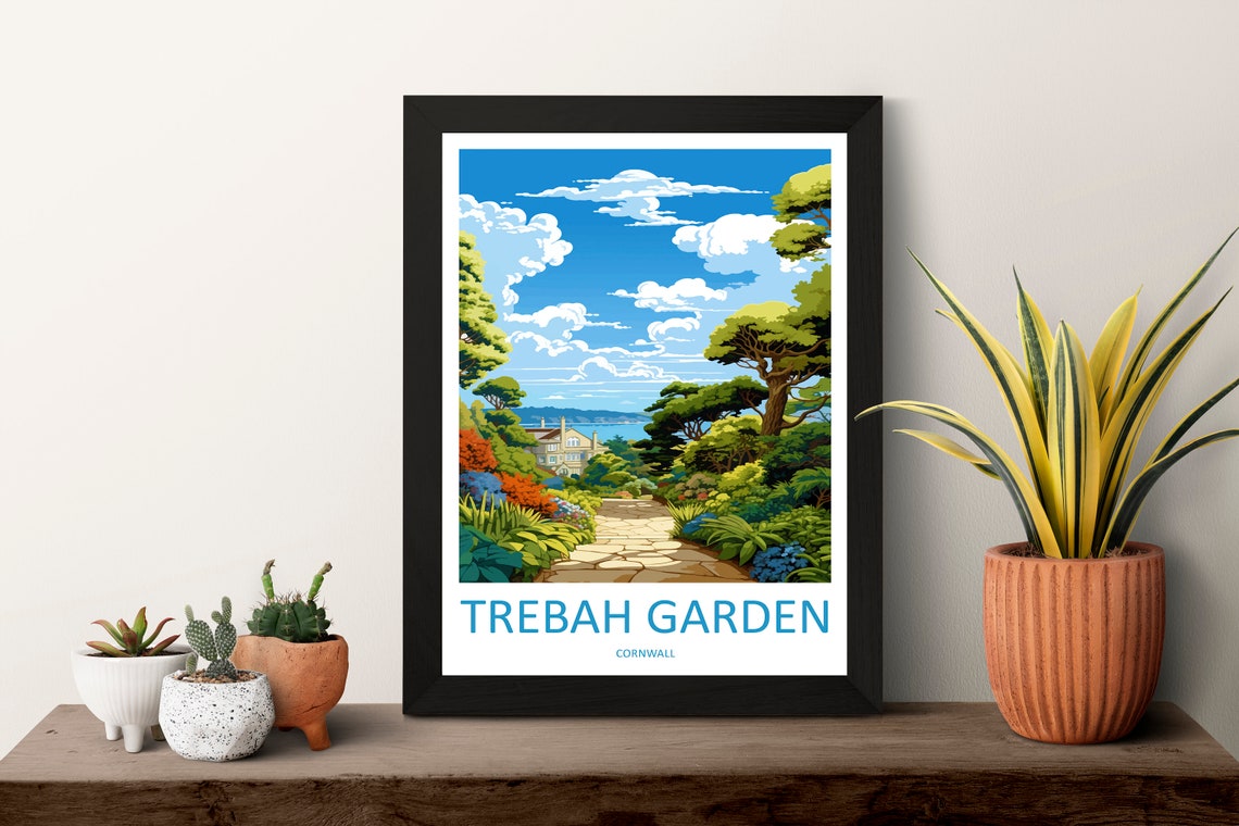 Trebah Garden Cornwall Subtropical Gardens Coastal Path Poster - Image 3