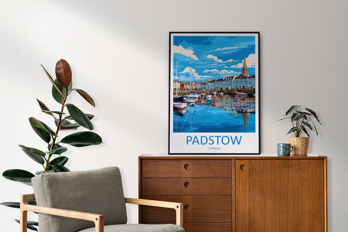 Padstow Harbour Travel Poster, Cornwall Wall Art - Image 2