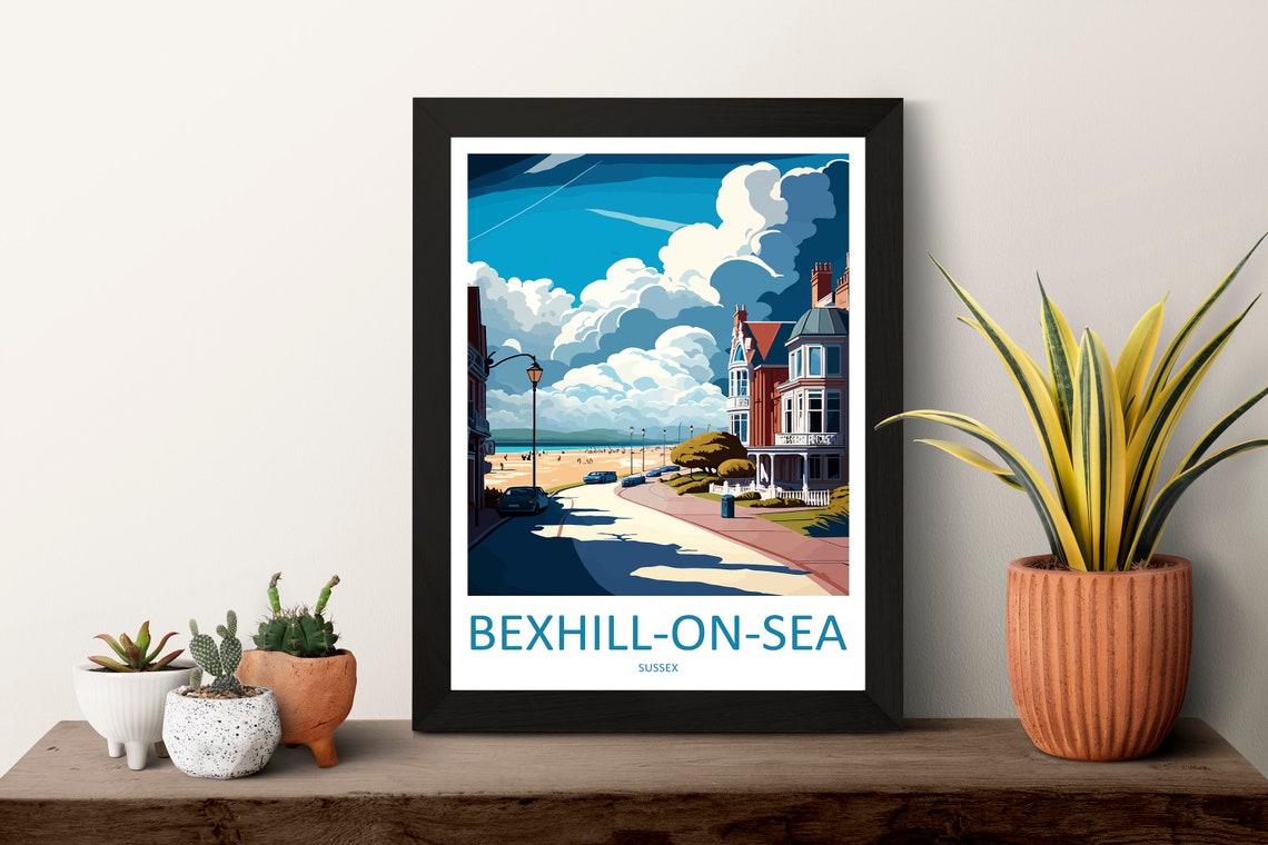 Bexhill-on-Sea Sussex Seaside Promenade Beach Town Travel Poster - Image 3