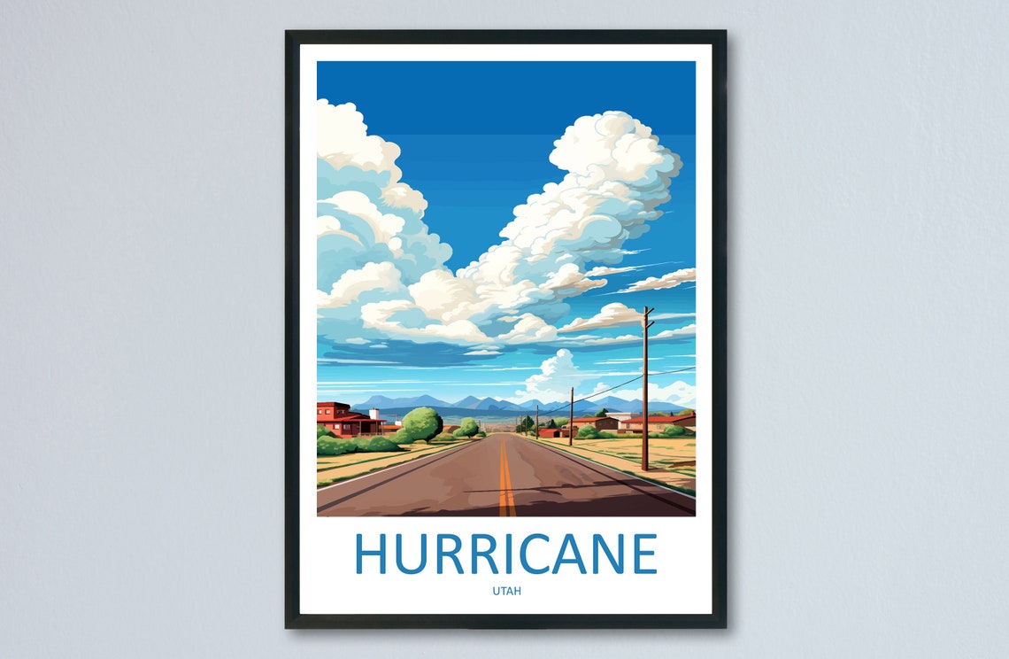 Hurricane Utah Open Desert Highway Big Sky Country Road Trip Poster