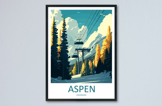 Aspen Travel Print Wall Art Aspen Wall Hanging Home Dcor Aspen Gift Art Lovers Ski Art Lover Gift Aspen Print Skiing Aspen Ski Art Poster