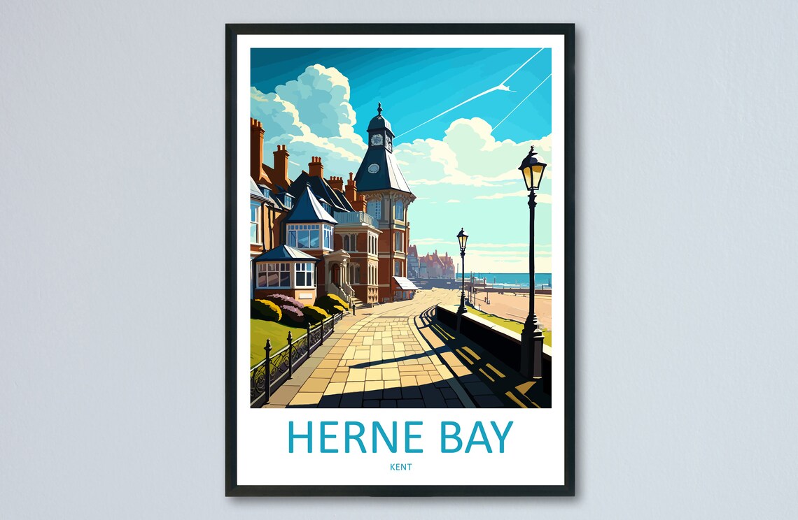 Herne Bay Travel Poster, England Place Print