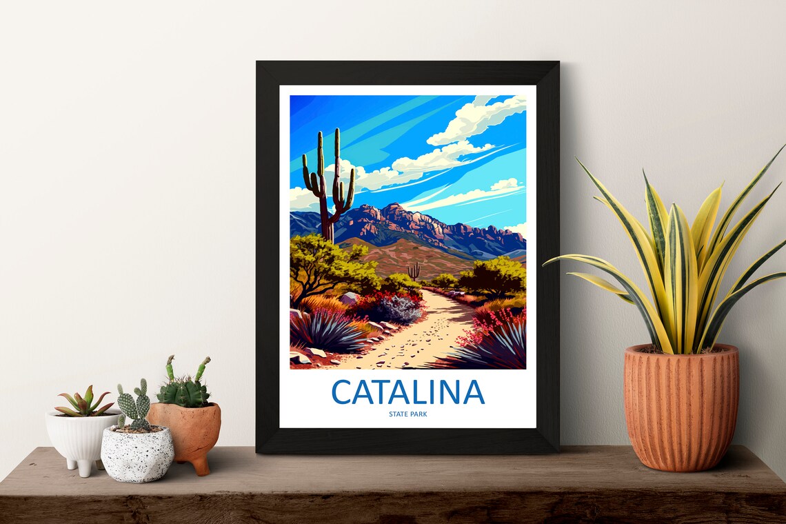 Catalina State Park Desert Saguaro Trail Arizona Travel Poster - Image 3