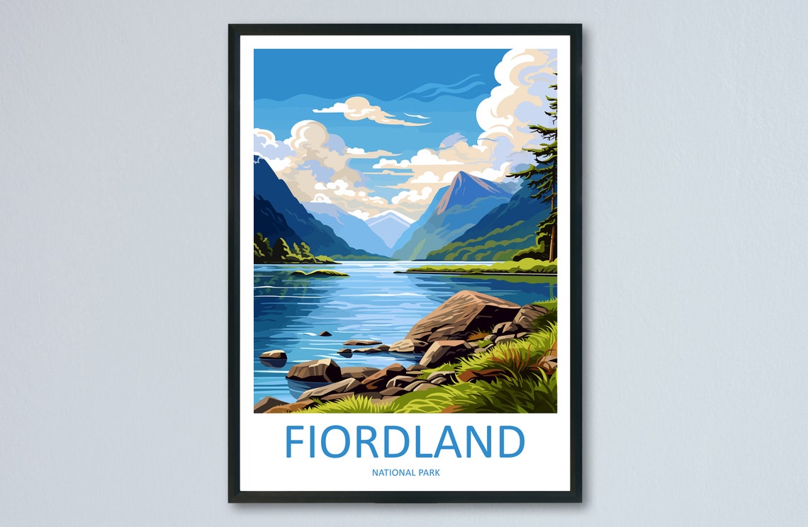 Fiordland National Park Travel Print Wall Art Fiordland Wall Hanging Home Dcor Fiordland Gift Art Lovers New Zealand Art Lover Gift