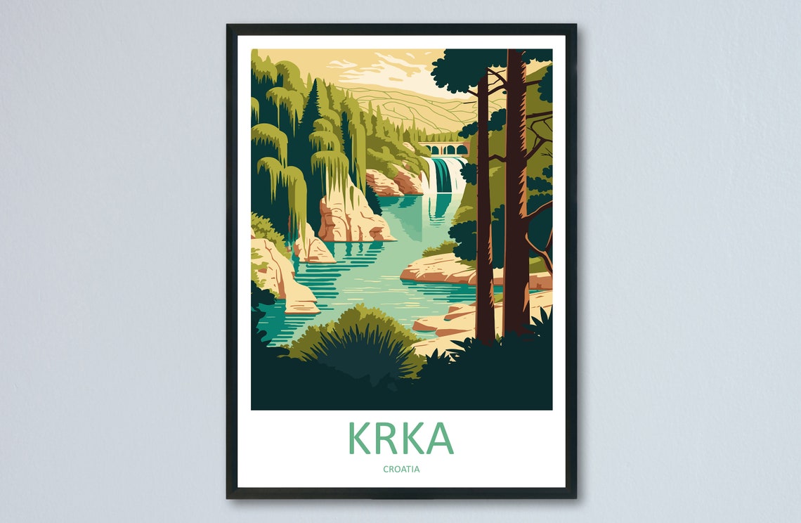 Krka Travel Print Krka National Park Home Dcor Croatia Art Print Krka Croatia Room Print For National Park Gift Art Poster Wall Art Gift