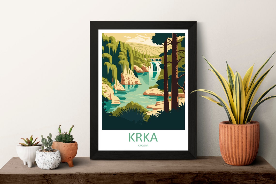 Krka Travel Print Krka National Park Home Dcor Croatia Art Print Krka Croatia Room Print For National Park Gift Art Poster Wall Art Gift - Image 3