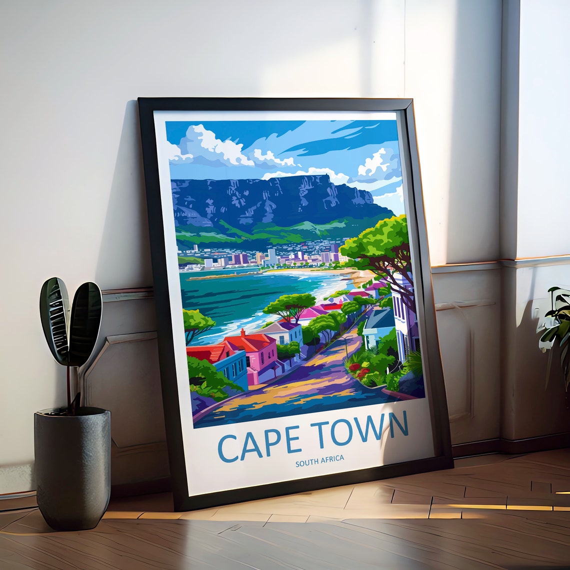Cape Town South Africa Table Mountain Harbor View Travel Poster - Image 2