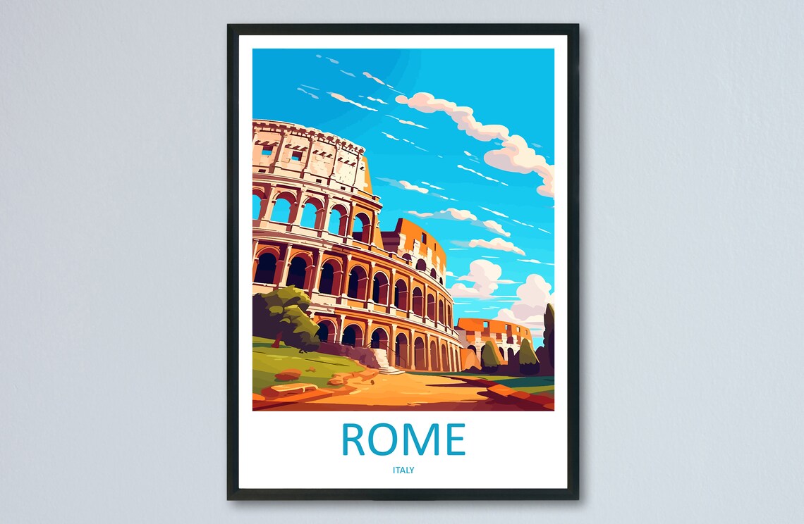 Rome Travel Print, Italy Wall Art for Home