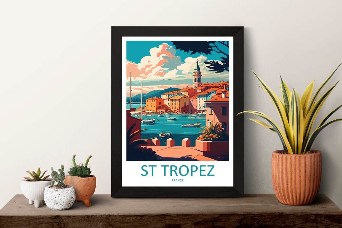 St Tropez Seascape Art Print, France Decor - Image 3