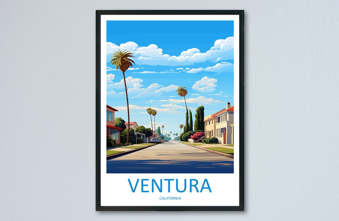 Ventura Travel Poster, California Wall Art Print