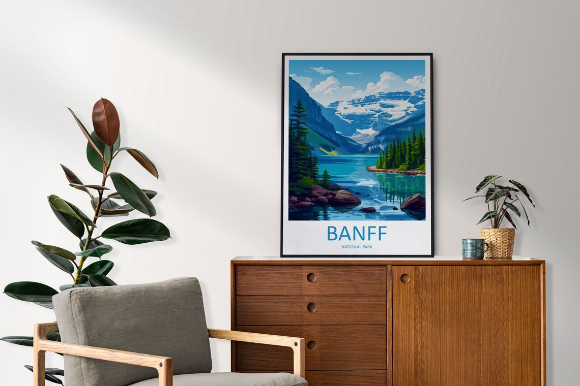 Banff National Park Canada Alpine Lake and Snowy Peaks Poster - Image 2