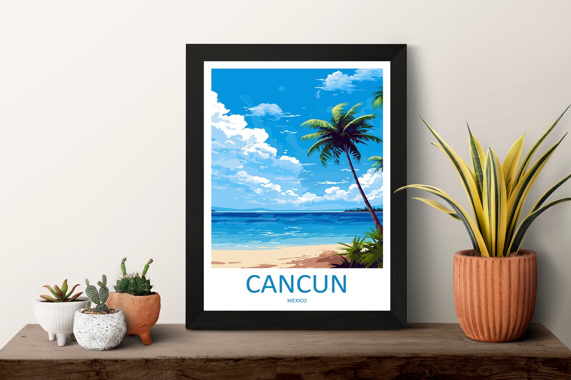 Cancun Travel Poster, Latin America Wall Decor - Image 3