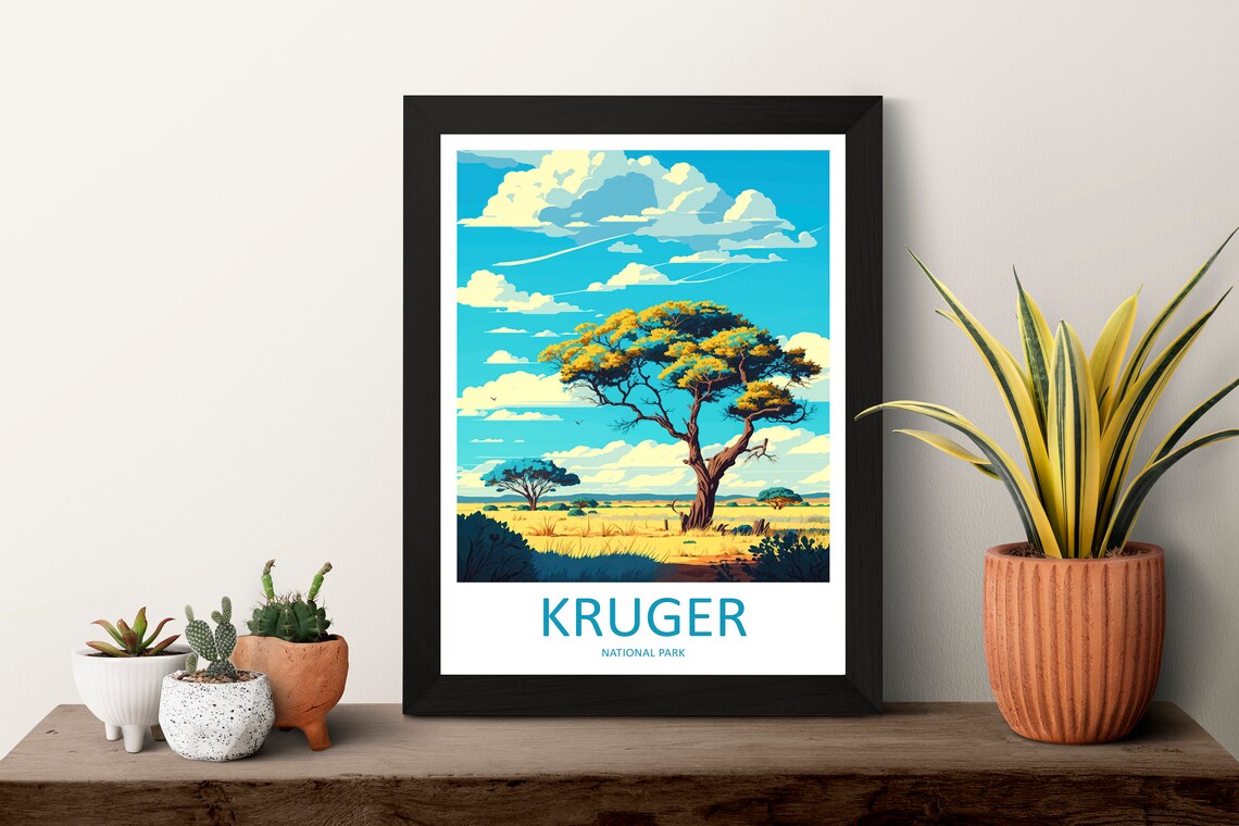 Kruger National Park African Savannah Golden Acacia Travel Poster - Image 3