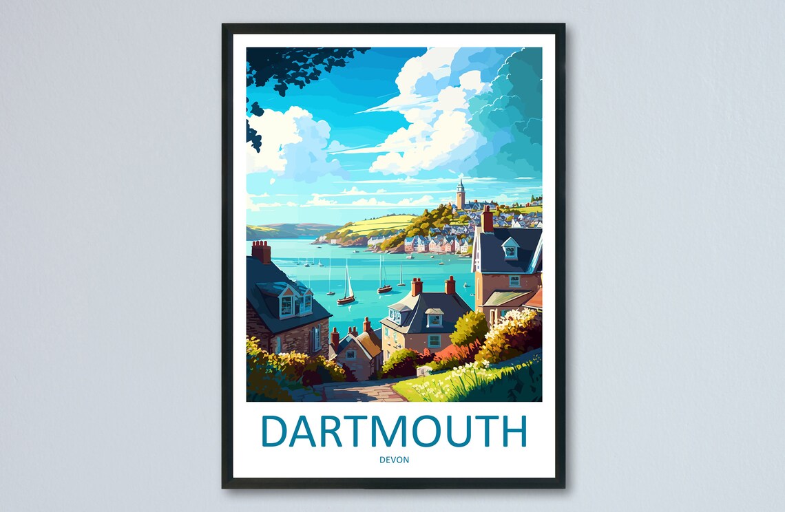 Dartmouth Travel Poster, England Wall Art