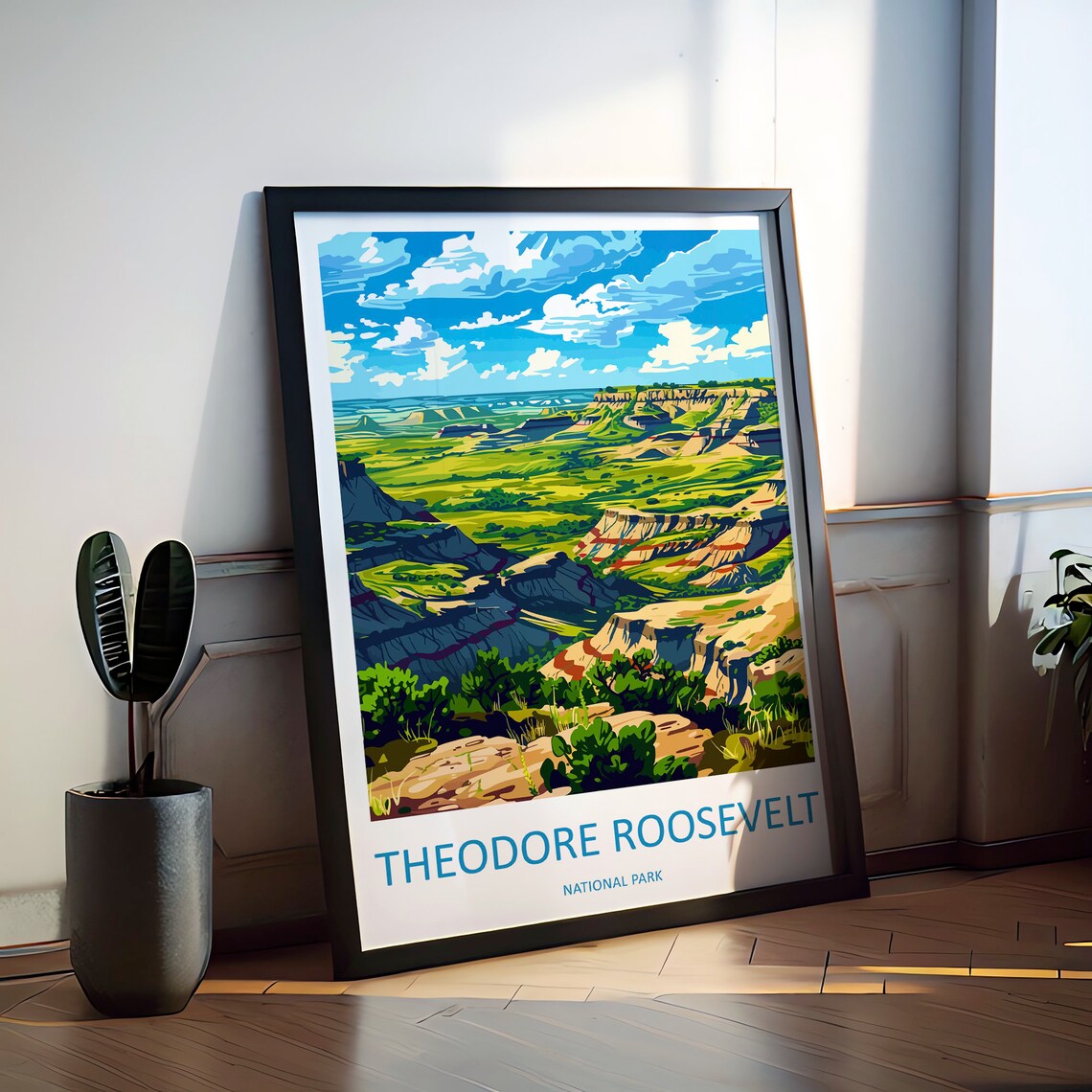 Theodore Roosevelt National Park Badlands Canyon Vista Art Poster - Image 2