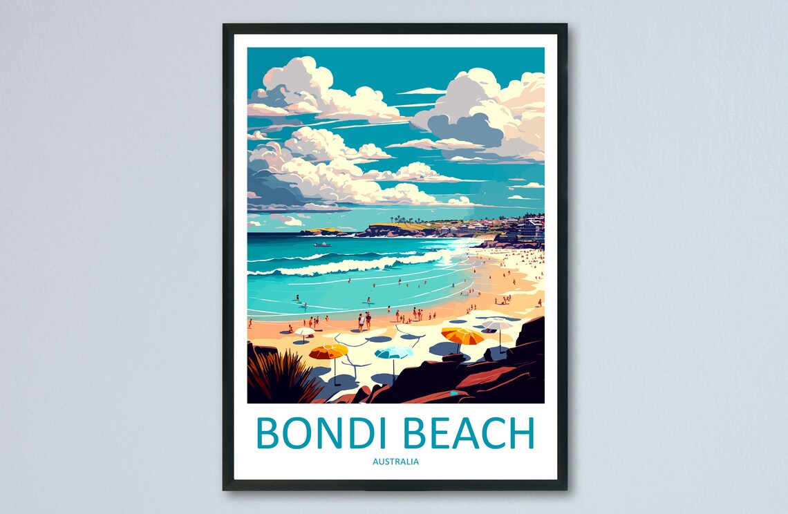 Bondi Beach Travel Poster, Australia