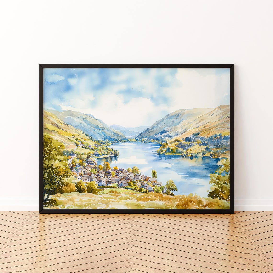 Glenridding England Watercolor Poster Travel Print Lake District Village Painting Ullswater Wall Art Uk Souvenir