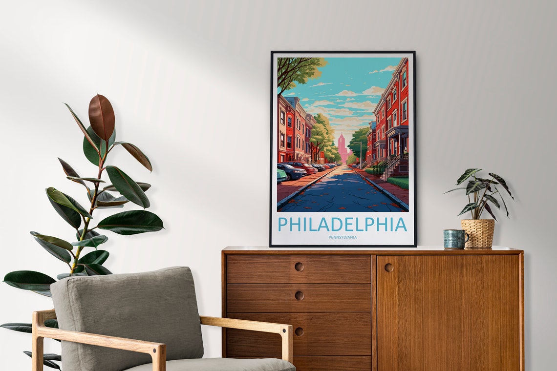 Philadelphia Travel Print Wall Art Philadelphia Wall Hanging Home Dcor Philadelphia Gift Art Lovers Pennsylvania Art Lover Travel Poster - Image 2