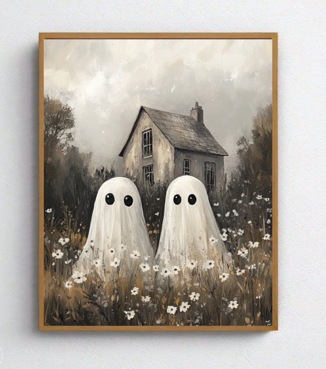 Ghosts Halloween Decor, Spooky Vintage Poster