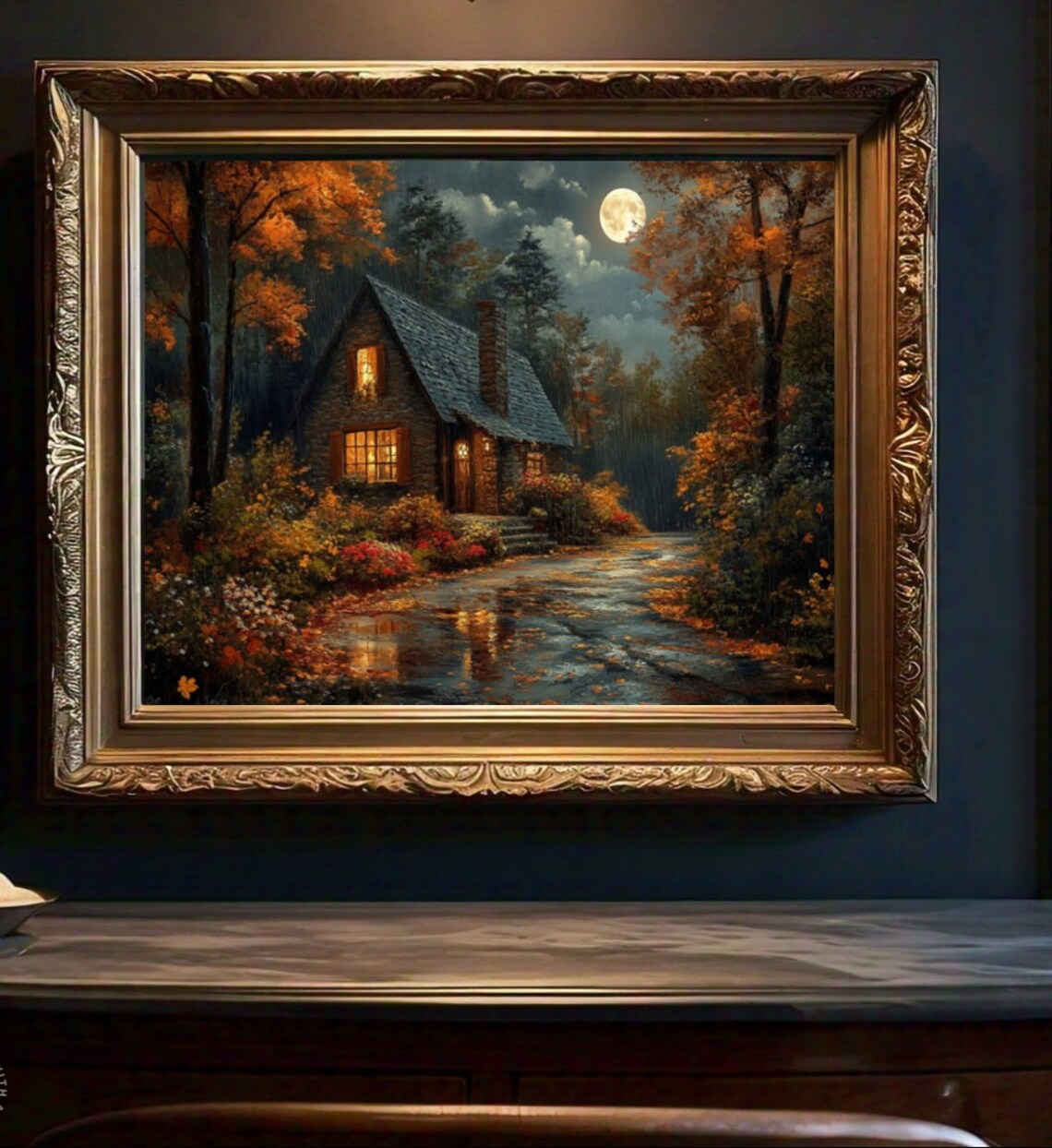 Fall Landscape Forest Wall Art Dark Academia Prints Moody Autumn Decor Instant Jpg - Image 2