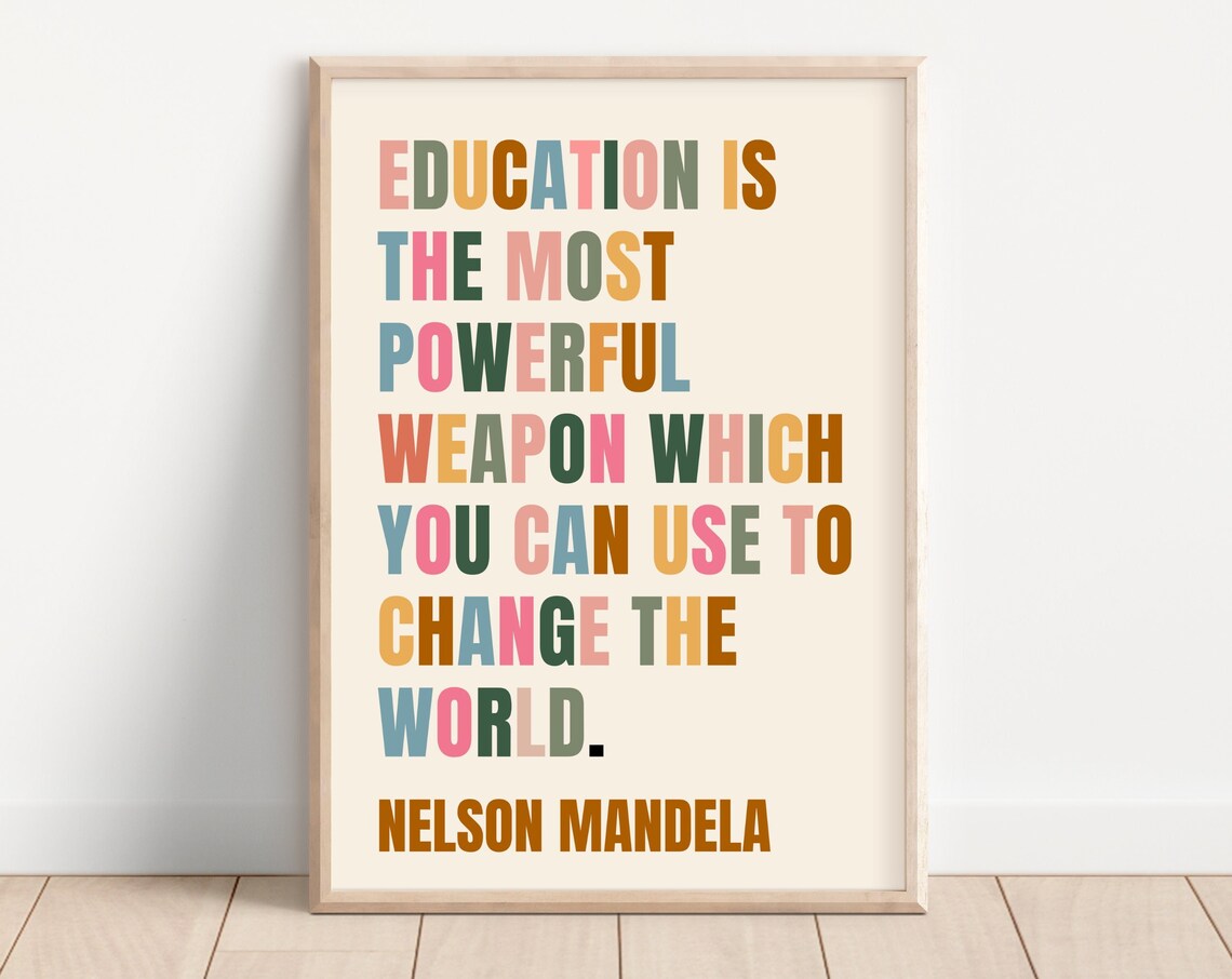 Nelson Mandela Inspirational Education Quote, Poster - Image 2