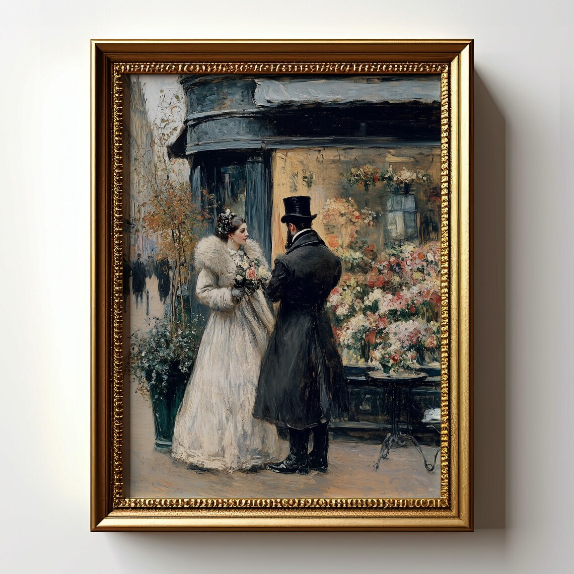 Paris Street Scene, Victorian Couple Travel Poster - Image 2
