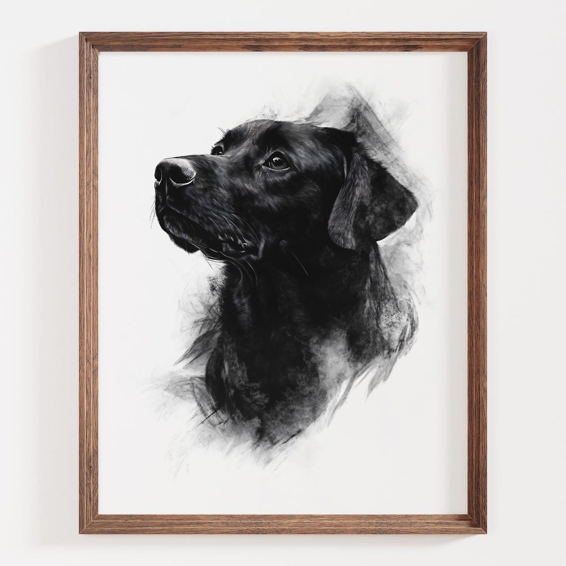 Black Labrador Sketch Bold Monochrome Noble Pet Portrait Poster - Image 3