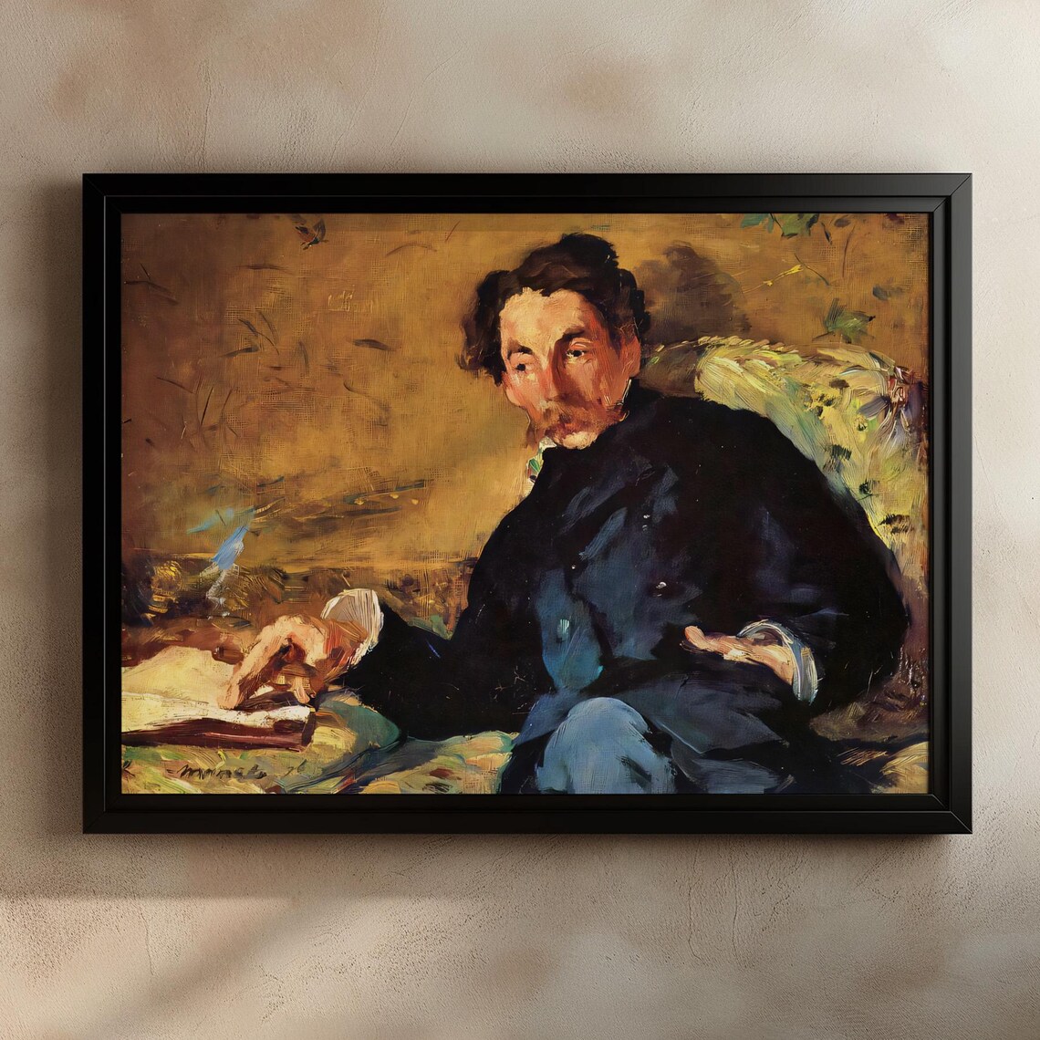 Classic Seated Gentleman Impressionist Oil Painting Portrait Poster - Image 2