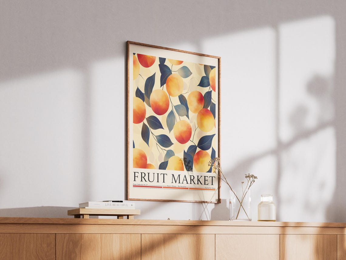 Nectarine Fruit Market Kitchen Art Print - Image 2