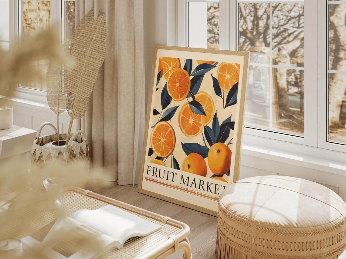 Orange Fruit Market, Kitchen Wall Decor - Image 4
