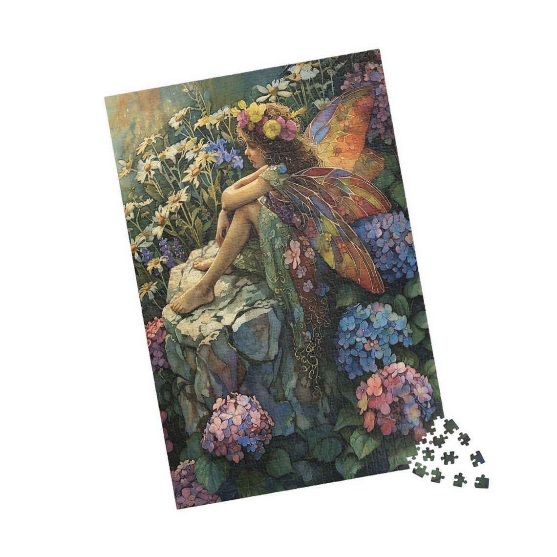 Hydrangea Fairy III Watercolor Garden Faerie Art Print - Image 4