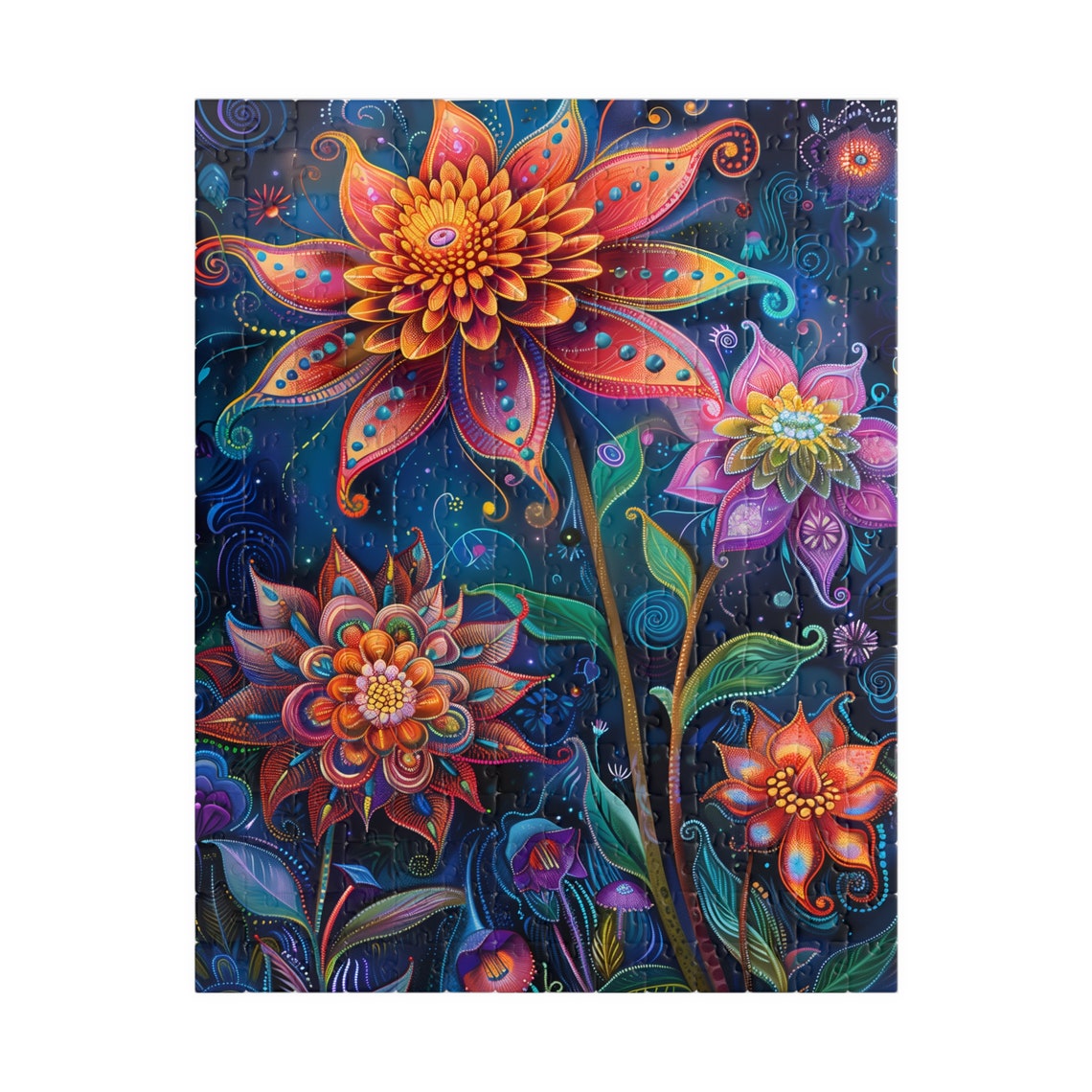 Tropical Dream Fantasy Flowers III Starry Night Bloom Poster - Image 2