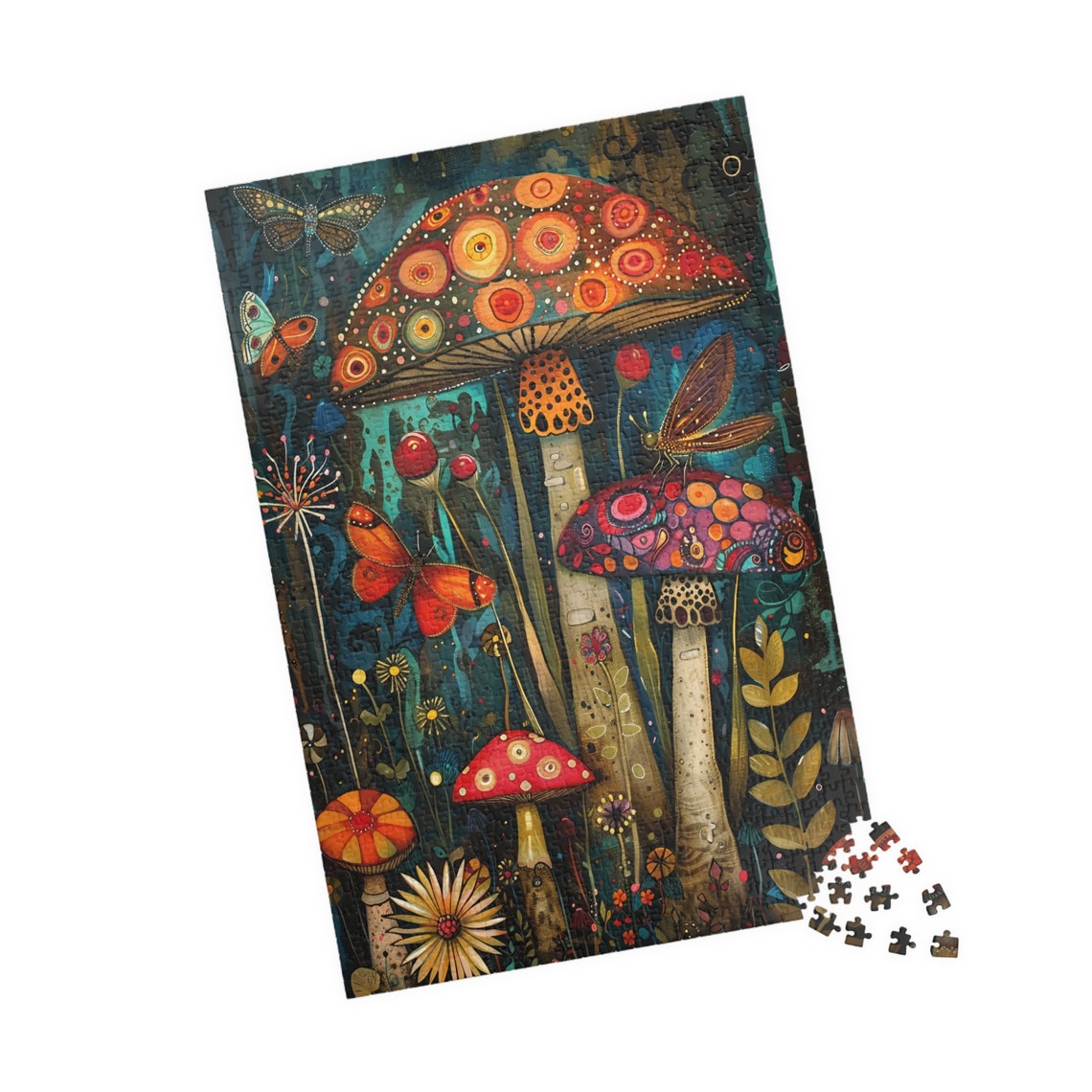 Enchanted Fantasy Mushroom Garden With Bright Butterflies Poster - Image 4