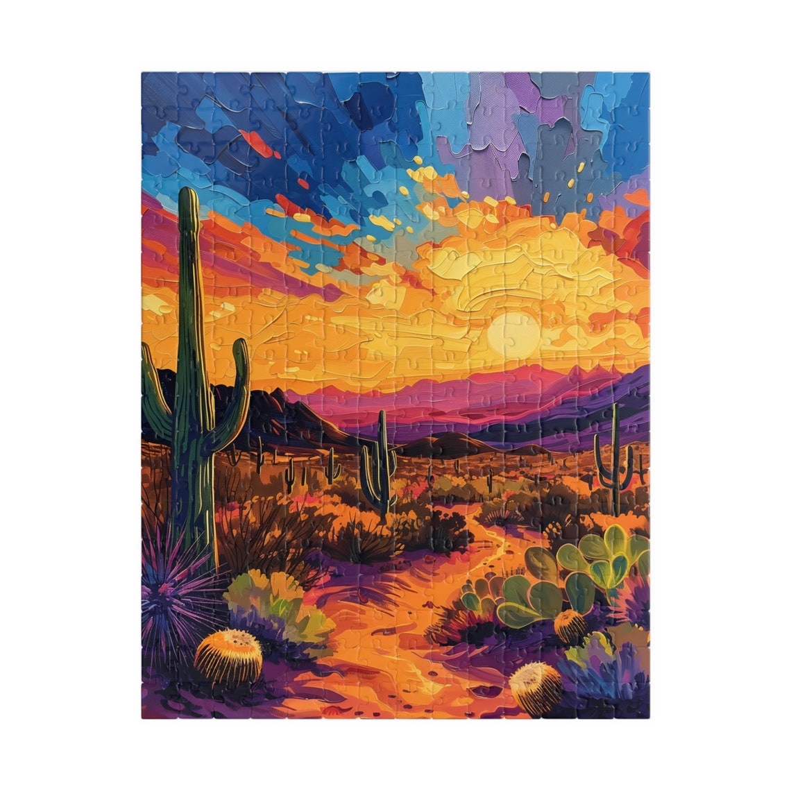 Dessert Sunset Jigsaw Puzzle Tech Free Fun Activity Great Gift For Birthdays Paitents And Nursing Homes - Image 2