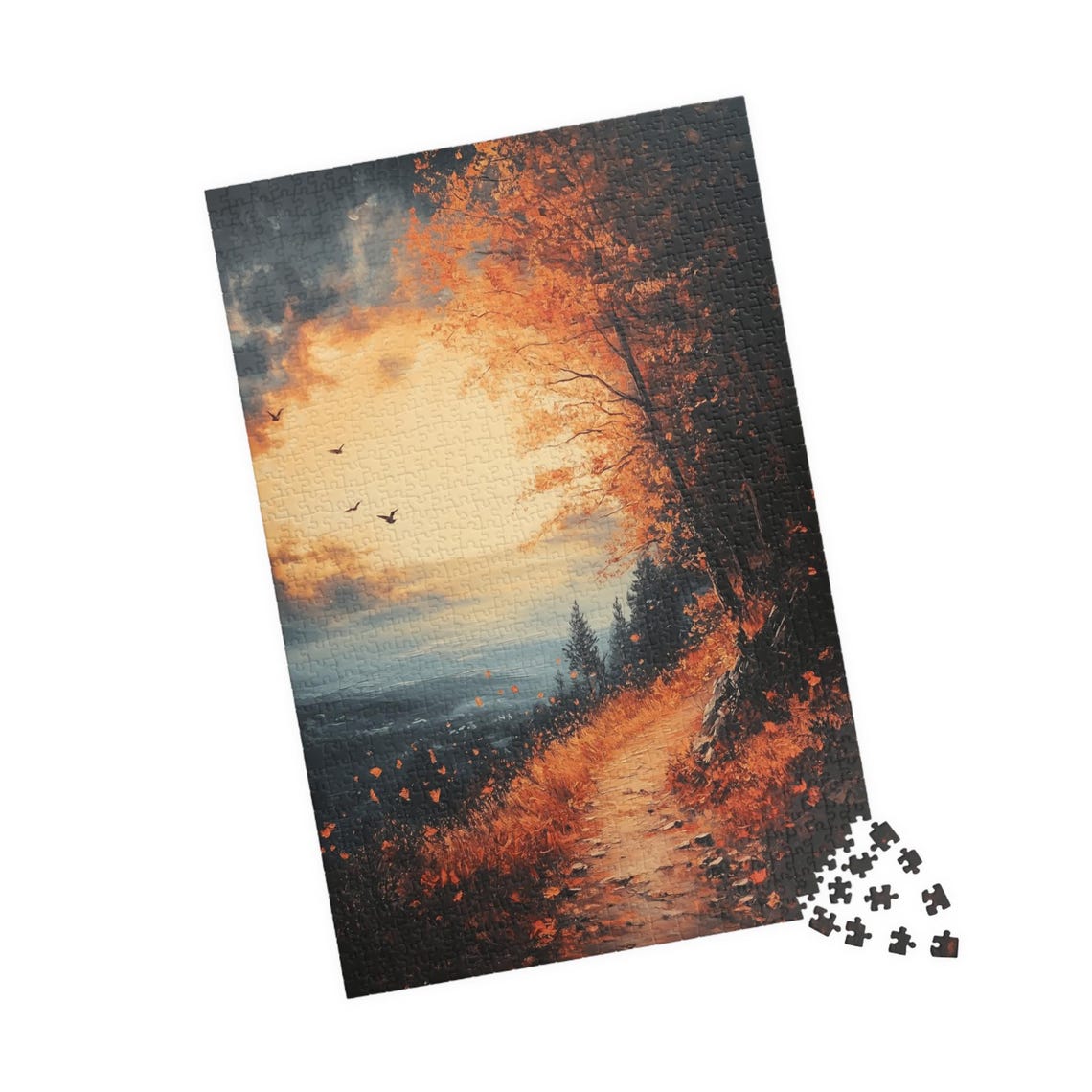 Beautiful Autumn Overlook with Forest Path and Golden Trees Poster - Image 4