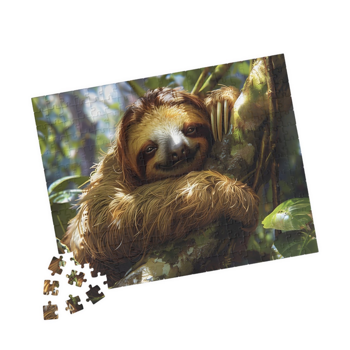 Cute Sloth Resting on Tree Branch Jungle Wildlife Photo Poster - Image 3