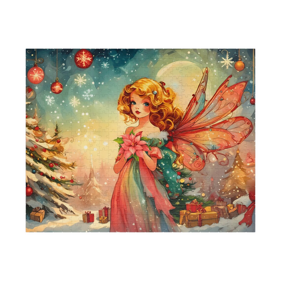 Retro Christmas Fairy Art Print, Holiday Memory - Image 2