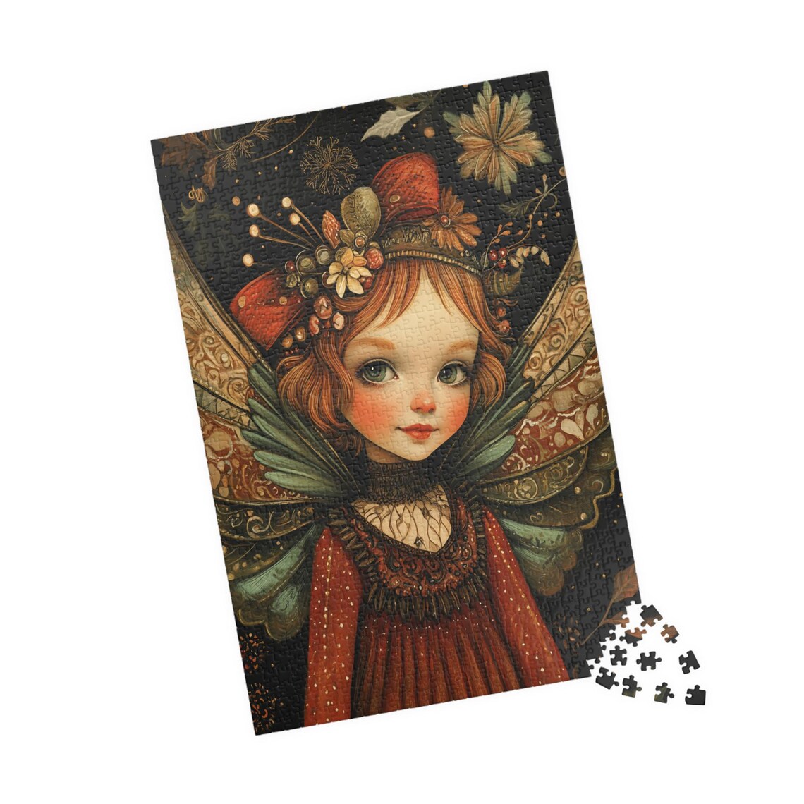 Red Hair Fairy Girl Butterfly Wings Starry Night Dark Art Poster - Image 4