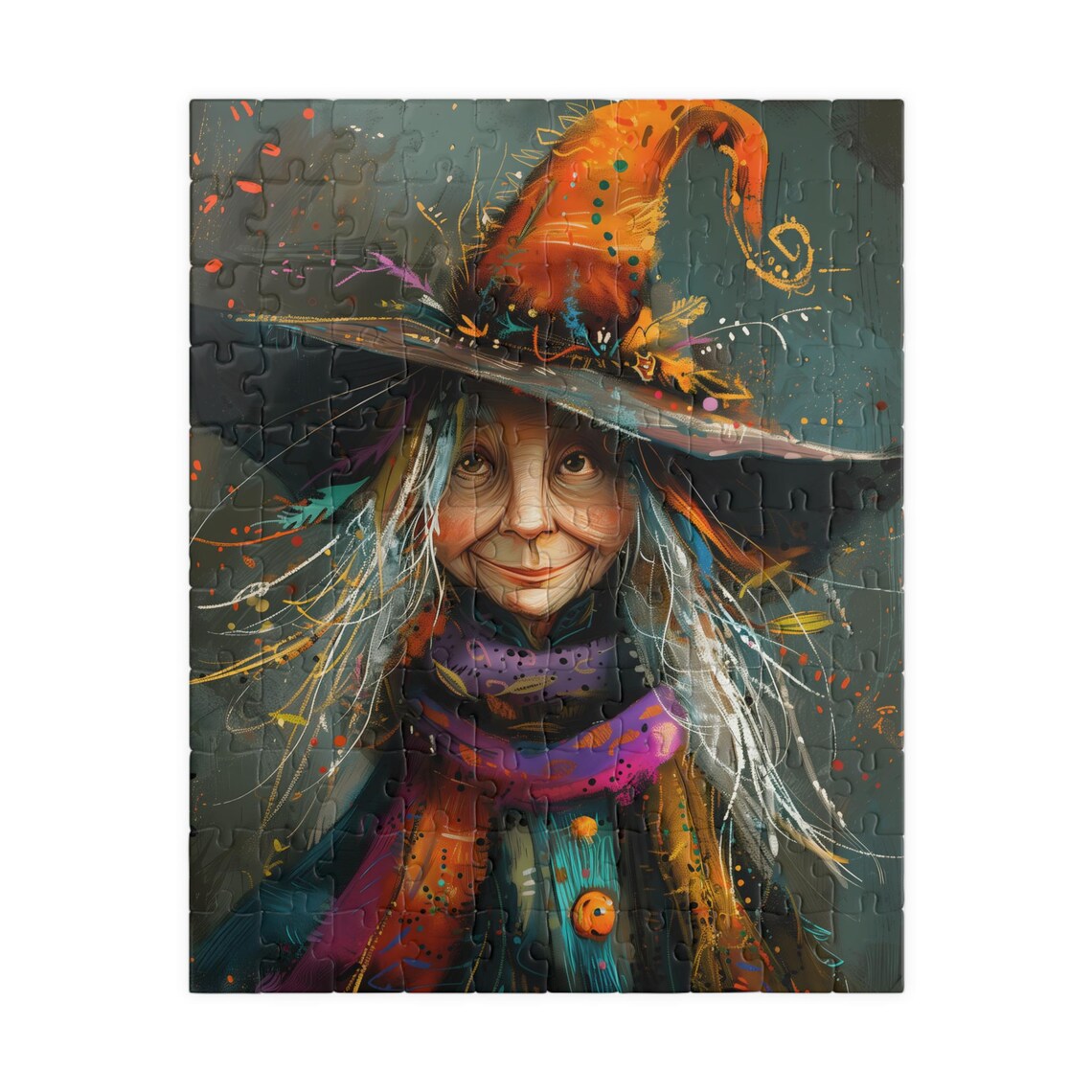 Luna Folk Art Witch Travel Poster, Halloween Decor - Image 5