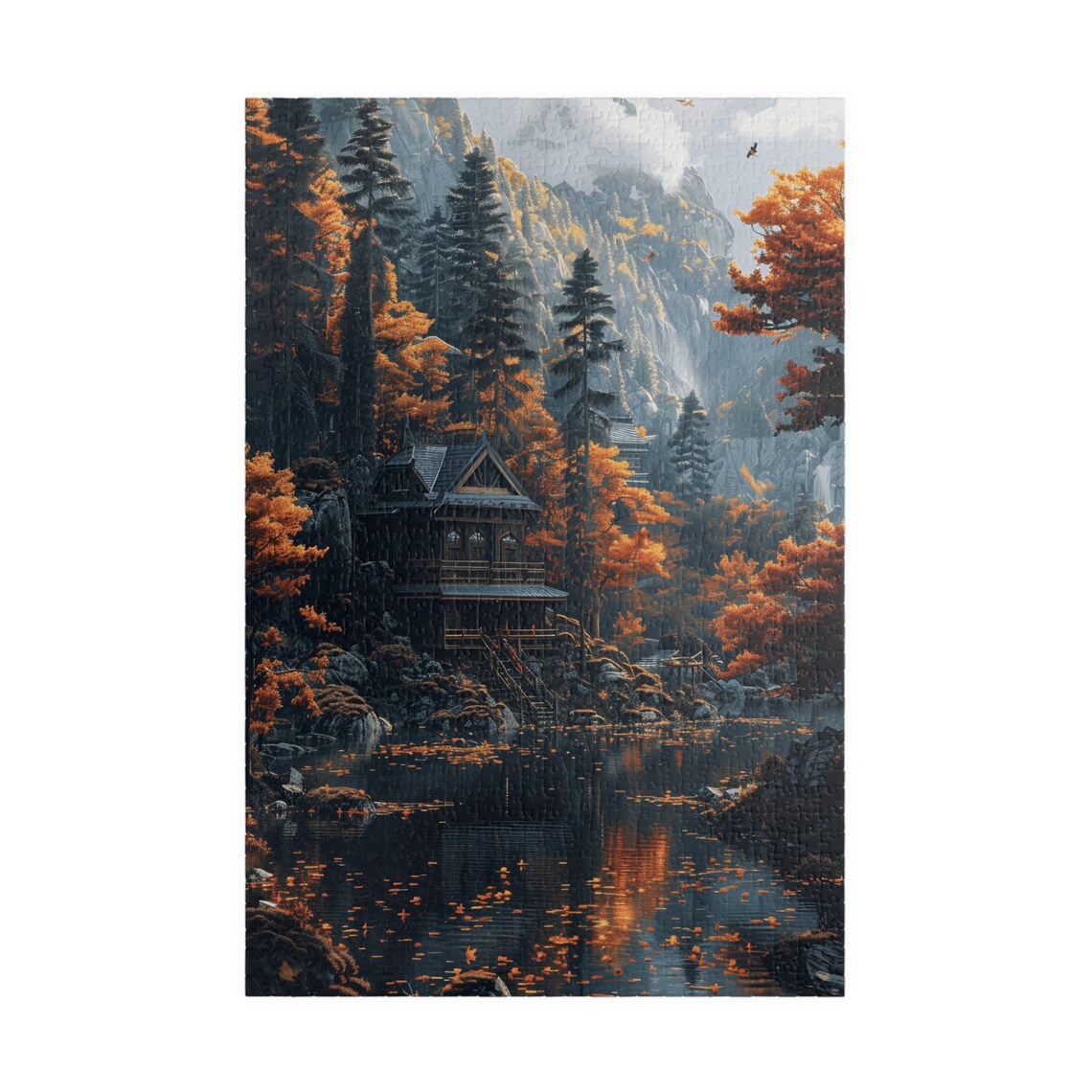 Chinese Mountain House Jigsaw Puzzle Tech Free Fun Activity Great Gift For Birthdays Get Well And Nursing Home Patients - Image 3