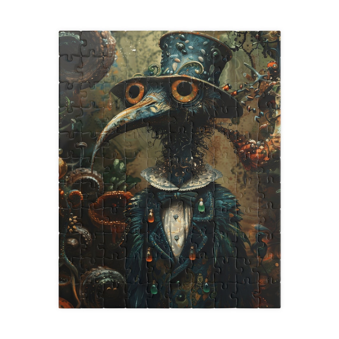 Gothic Plague Doctor Crow in a Steampunk Top Hat Dark Art Poster - Image 2
