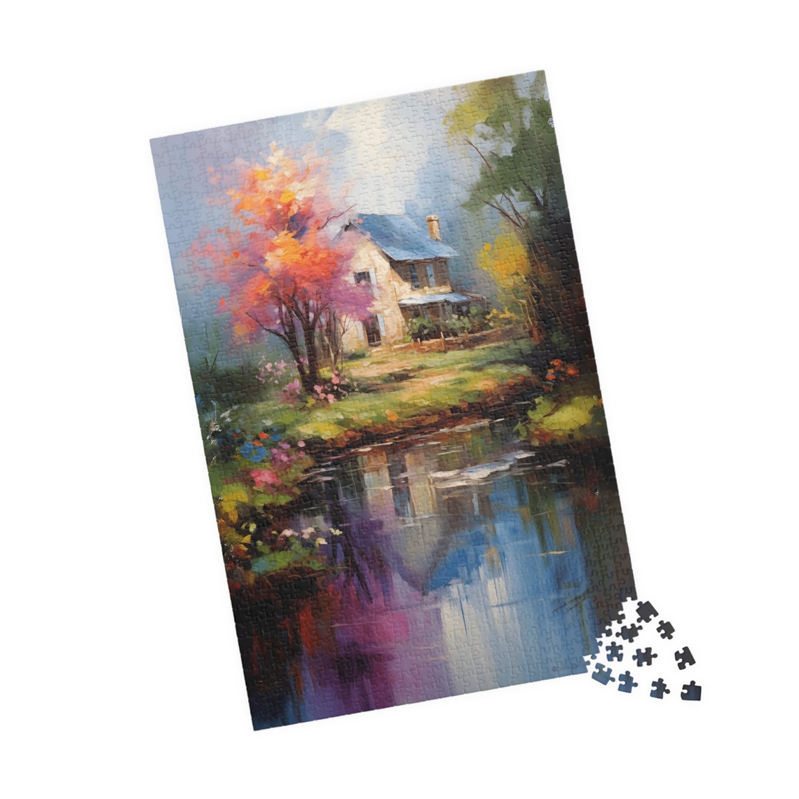 Country House Creek Impressionist Landscape Painting Art Poster - Image 4