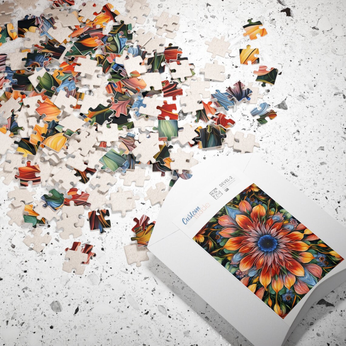 Kaleidoscope Style Floral Jigsaw Art Print - Image 2