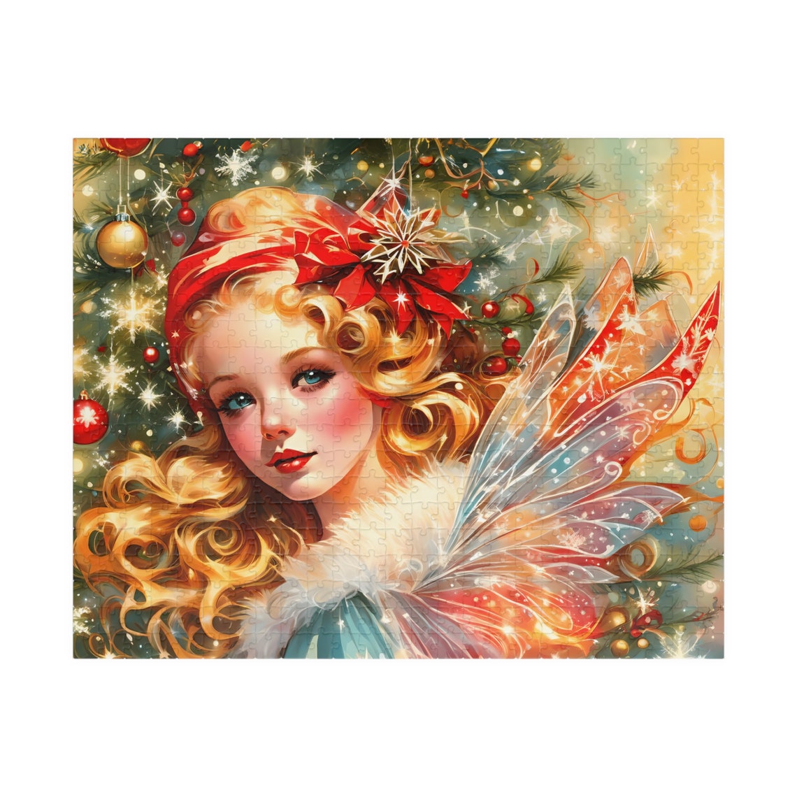 Classic Holiday Fairy with Golden Curls and Sparkling Wings Poster - Image 5