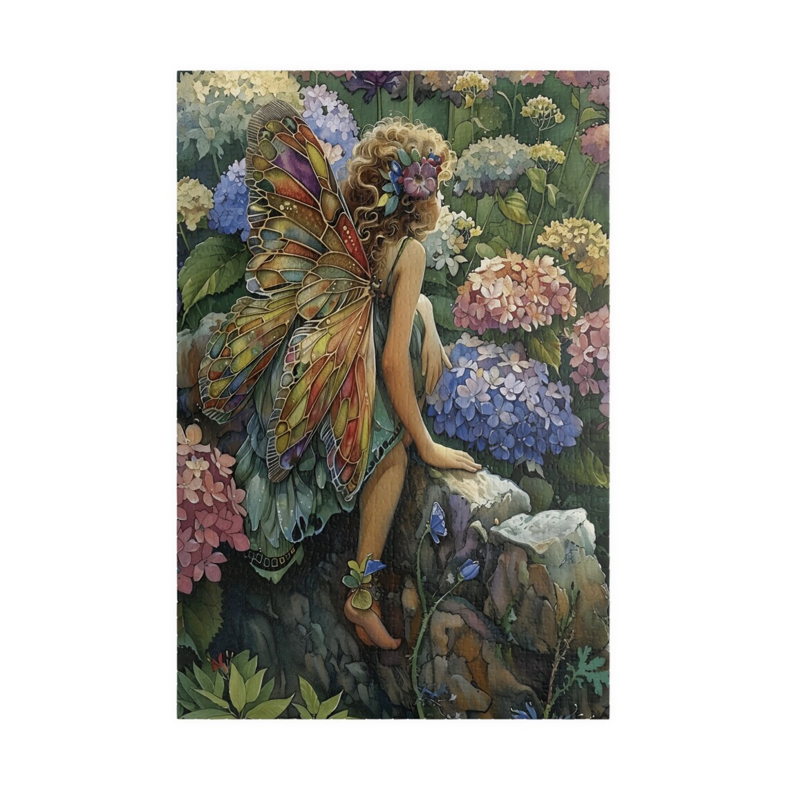 Hydrangea Fairy Watercolor Garden Faerie Art Print - Image 3
