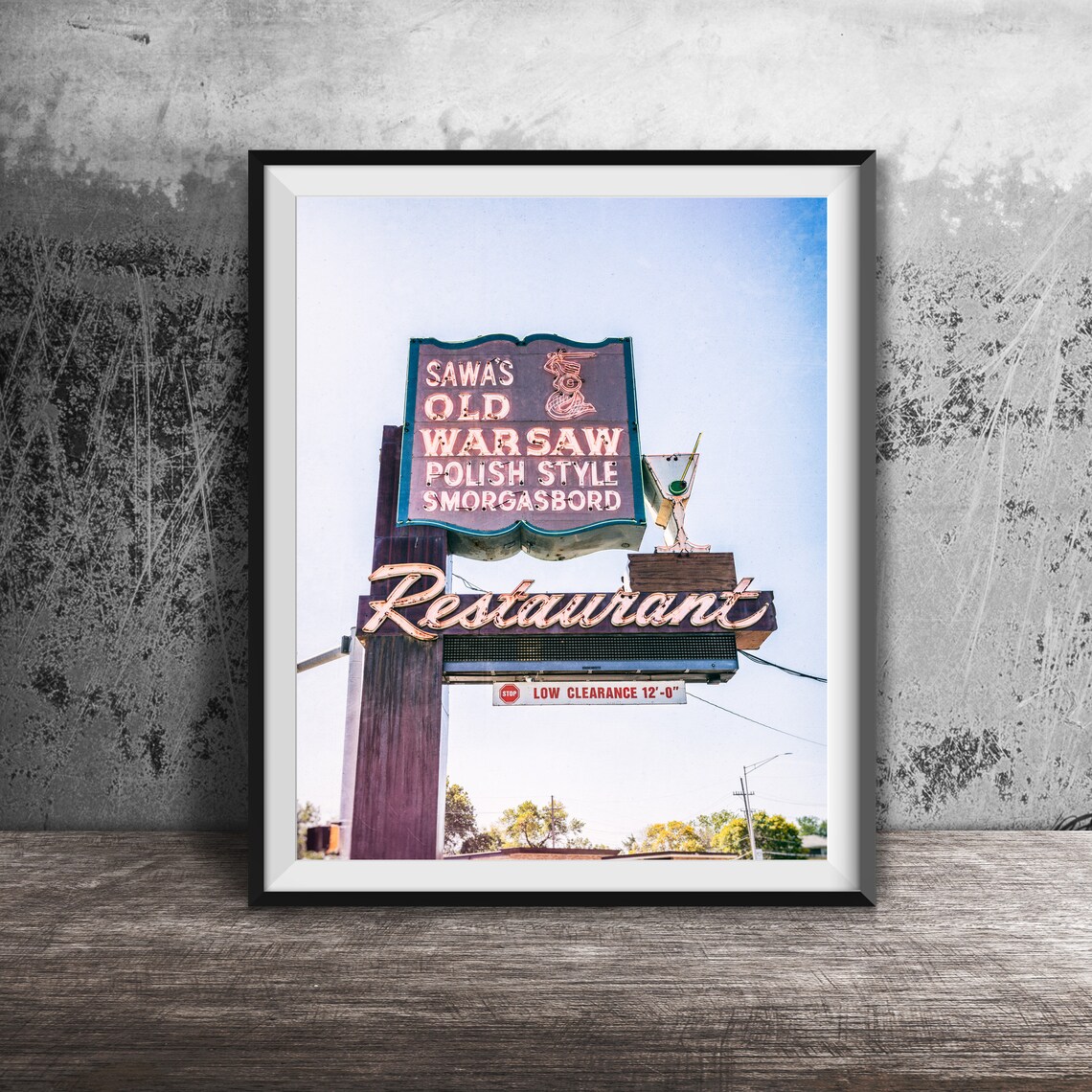 Sawas Old Warsaw Polish Smorgasbord Neon Restaurant Sign Poster