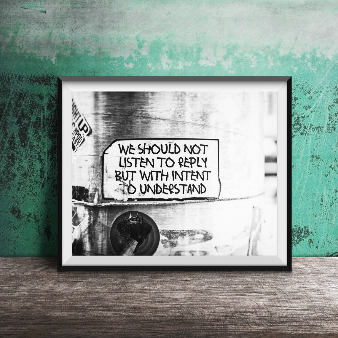 Listen With Intent To Understand Inspirational Quote Sticker Poster - Image 2